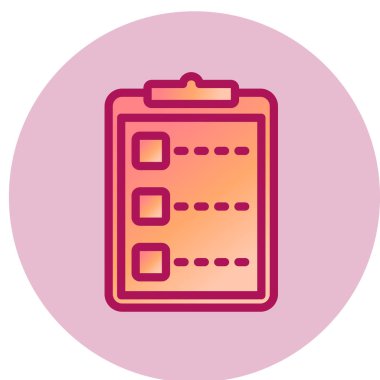 Kontrol listesi simgesi vektör illüstrasyonu