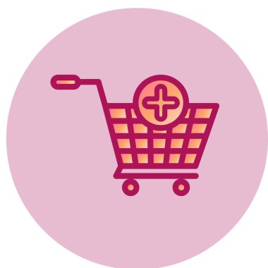 Cart simgesine, vektör illüstrasyonuna ekle