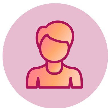 Kullanıcı simgesi. Kadın profil sembolü. düz dizayn. vektör illüstrasyonu