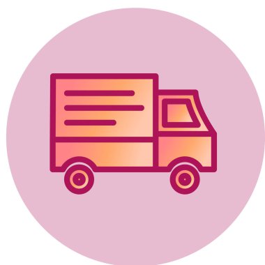 Teslimat kamyonu ikonu. vektör illüstrasyonu