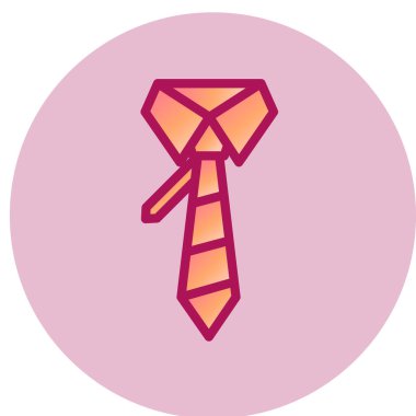 Kravat simgesi. Web tasarımı için kravat vektör sembolünün düz çizimi