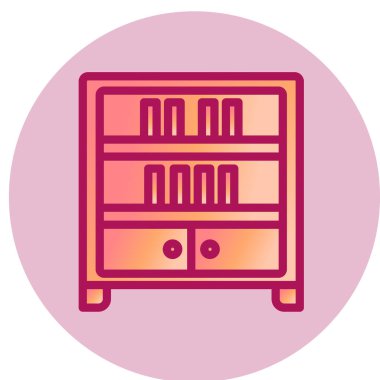 kitaplık raf ikonu vektör illüstrasyonu