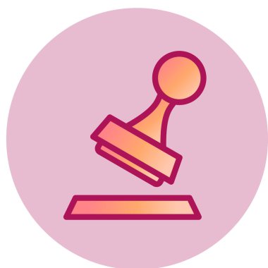 Kalem simgesi olan bir pul. düğme vektörünün düz çizimi