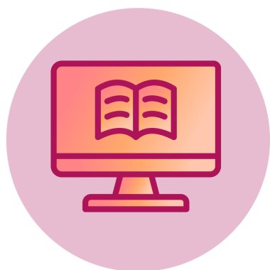 e-öğrenme simge vektör çizim