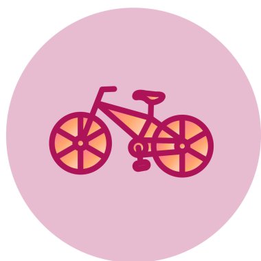 Bisiklet ikonu. Web için bisiklet vektör simgelerinin basit illüstrasyonu