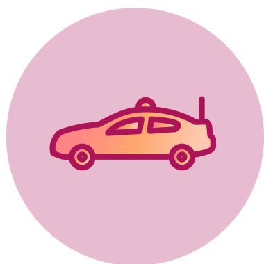 Polis arabası simgesi, vektör illüstrasyonu