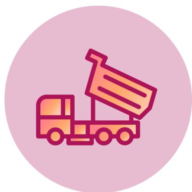 Çöp Kamyonu ikonu vektör illüstrasyonu