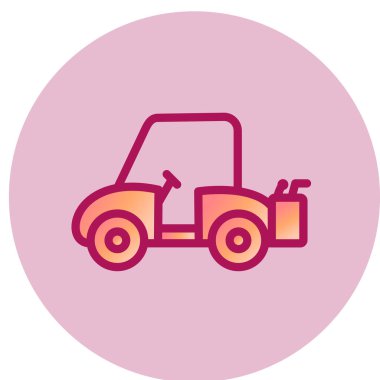 Golf cart kutsal kişilerin resmi, vektör çizim