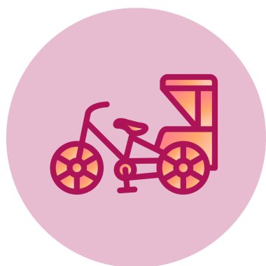 Rickshaw ikon vektör illüstrasyonunu döndür