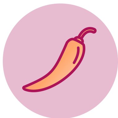 Kırmızı biber simgesi, vektör illüstrasyonu