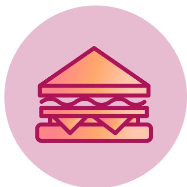 Sandviç simgesi, vektör illüstrasyonu