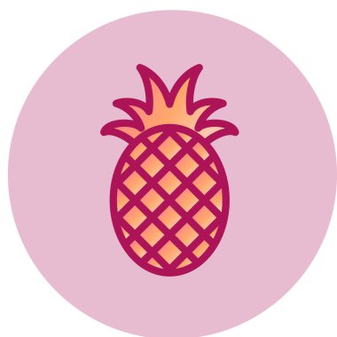 Ananas simgesi, vektör illüstrasyonu