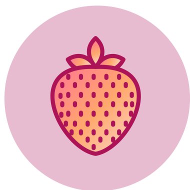 Çilek simgesi, vektör çizimi