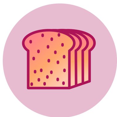 ekmek simgesi, vektör illüstrasyonu