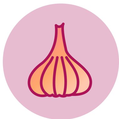 Sarımsak ikonu, vektör illüstrasyonu