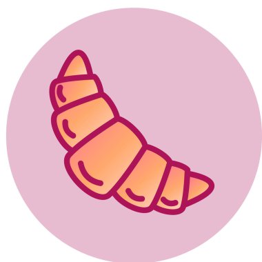 Kruvasan simgesi, vektör illüstrasyonu