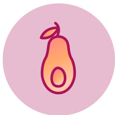 avokado simgesi, vektör illüstrasyonu