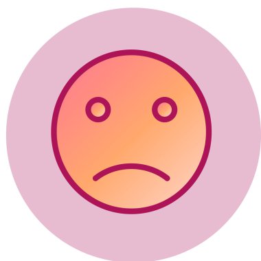 üzgün yüz simgesi, vektör illüstrasyonu