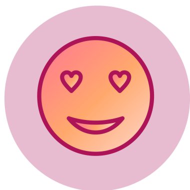 Aşk yüz simgesi, vektör illüstrasyonu