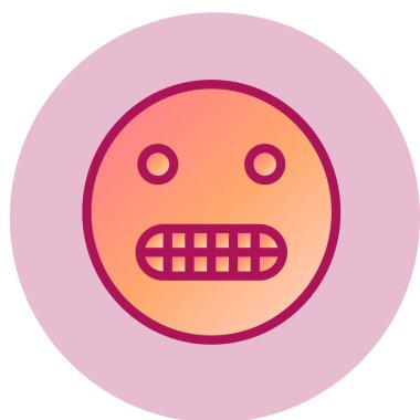 Yüzünü buruşturan yüz simgesi, vektör illüstrasyonu