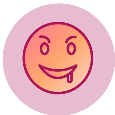 Salyalı yüz simgesi, vektör illüstrasyonu