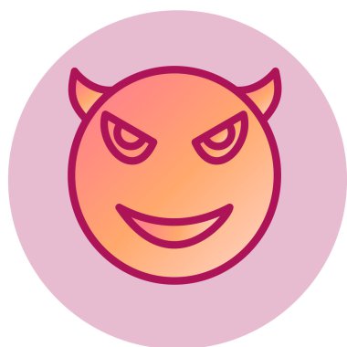 Şeytan yüz simgesi, vektör illüstrasyonu