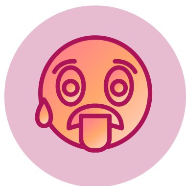 Sıcak yüz simgesi, vektör illüstrasyonu