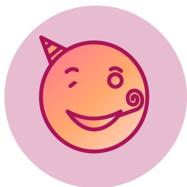 Parti yüzü simgesi, vektör illüstrasyonu