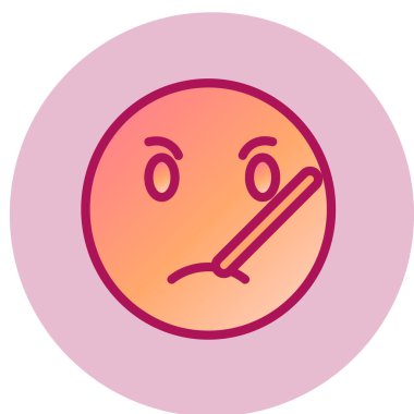 Hasta yüz simgesi, vektör illüstrasyonu