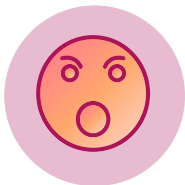 Şaşırmış yüz simgesi, vektör illüstrasyonu