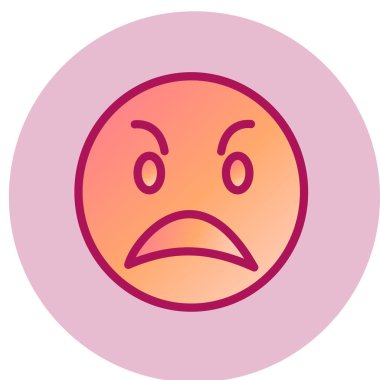 kızgın yüz simgesi, vektör illüstrasyonu