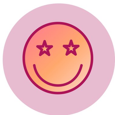 Şanslı yüz simgesi, vektör çizimi