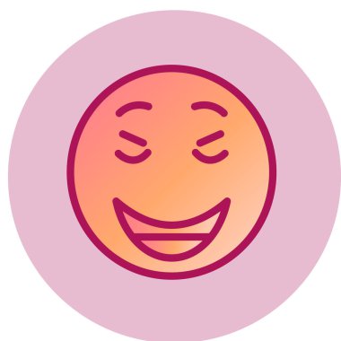 Gülme yüz simgesi, vektör illüstrasyonu