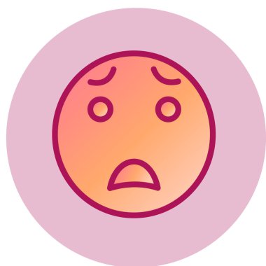 Sıkıcı yüz simgesi, vektör illüstrasyonu