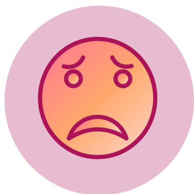 Yorgun yüz simgesi, vektör illüstrasyonu