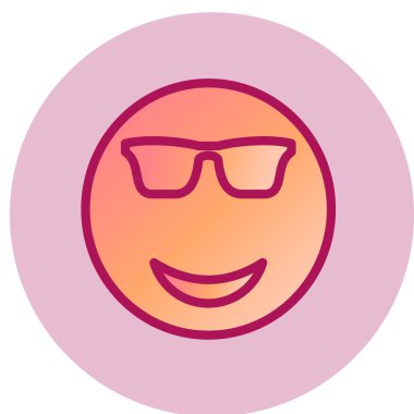 Havalı yüz simgesi, vektör illüstrasyonu