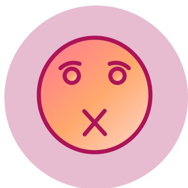 Sessiz yüz simgesi, vektör illüstrasyonu