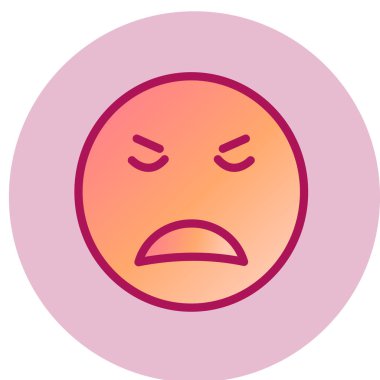 Hayal kırıklığı yüz simgesi, vektör illüstrasyonu