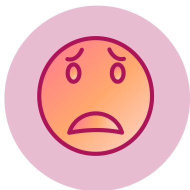 Korku yüz simgesi, vektör illüstrasyonu