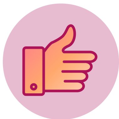 trend düz biçim izole edilmiş vektör illüstrasyonunda başparmak üstü simgesi