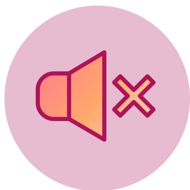 Ses Kapatma simgesi, vektör illüstrasyonu