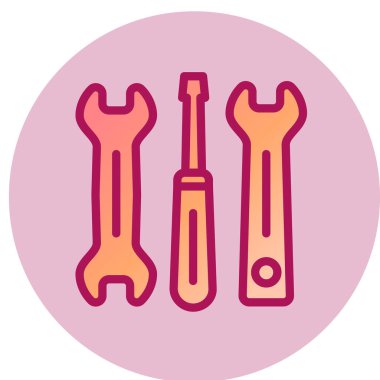 İngiliz anahtarı ve tornavida ikonu. vektör illüstrasyonu