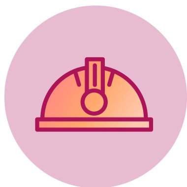 İnşaat miğferi simgesi, vektör illüstrasyonu