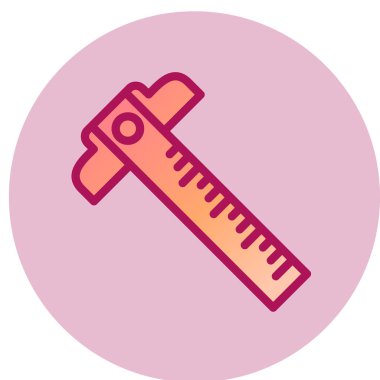 T Ölçekli web simgesi, vektör illüstrasyonu