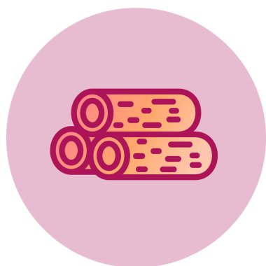 Wood Log Web simgesi, vektör illüstrasyonu