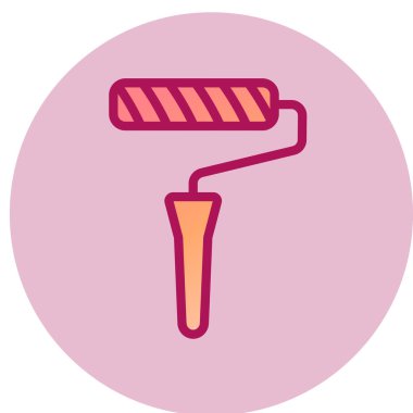 Boya Roller Web Simgesi, vektör illüstrasyonu