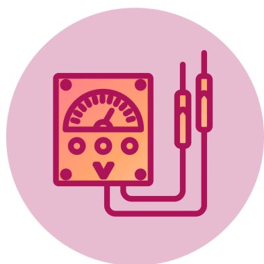 Voltmetre ağ simgesi, vektör illüstrasyonu