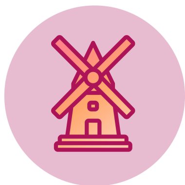 Yel değirmeni ağ simgesi, vektör illüstrasyonu