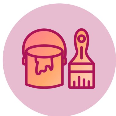 Fırça Web simgesini boya, vektör illüstrasyonu