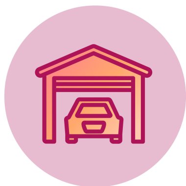 garaj web simgesi, vektör çizim